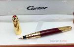 Best Cartier Panthere Replica Rollerball Pen Gold Cap & Red Barrel